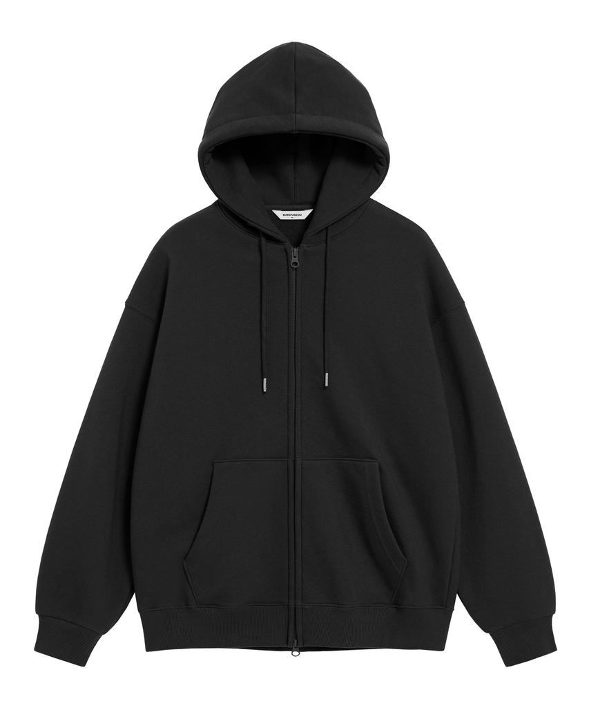 Brenson (Renew Ver.) Loose Fit 2-Way Sweat Zip-Up Hoodie ( 5 Colors ) ( Fleece Liner Option )