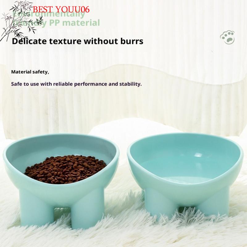 (YOUU06)Elevated Cat Bowl With Stand Durable Plastic Pet Food Water Dish Sleek Modern Neck-Friendly Feeding For Cat Dog