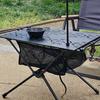 Portable Aluminum Folding Camping Table with Mesh Storage and Canvas