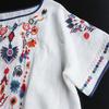 100% Cotton Embroidered Long-sleeved Plus-size Base Shirt, Spring-autumn New Style T-shirt, Cotton and Linen Top