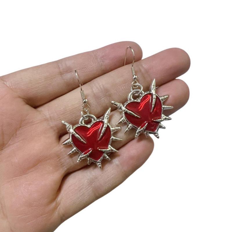 New Thorns Heart Earrings: Dark Gothic European & American Subculture Trend Hip Hop Accessories
