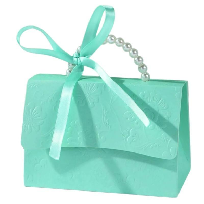  Wedding Favor Boxes,Paper Gift Boxes Pearls Handbag Chocolate Treat Gift Boxes