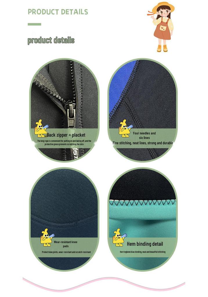 Traje de neopreno completo para niños de 3 mm: Protección contra el frío y las medusas, Calidez, para Buceo Libre, Snorkel, Surf, Natación; Mangas largas y pantalones