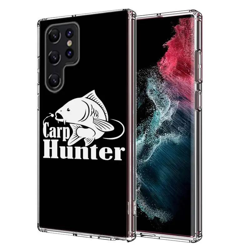 Carp Fishing Cover For Samsung Galaxy S21 S20 S23 FE S22+ S24 Ultra S25 Edge Phone Case S10 Plus Clear Capa Coque Pattern Fundas