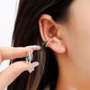 Green Eyes Snake Ear Clips Multi-Layer Unique Snake Year Ear Bone Clips Female Ear Piercings Zircon Small Snake Earrings