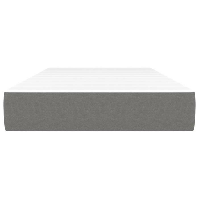347715 vidaXL Matelas de lit à ressorts ensachés Gris foncé 90x200 cm epaisseur 20 cm Tissu