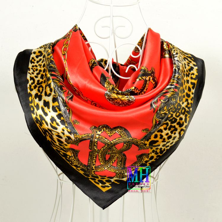 [BYSIFA] China Silk Scarf Shawl For Women  Winter Peony Chain Design Large Square Scarves Wraps Spring Autumn Head Scarves