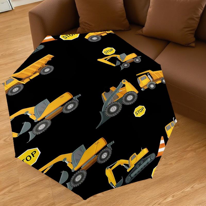 1PC Construction Vehicles Stop Signs Umbrella-8-Rib Reinforced Portable Folding Travel Suitable for All Seasons Outdoor Daily Use-120
