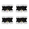 4Pcs Delicate Lace Trimmed Bows Charm Bracelet With Bells Decoration Anklet Gift for Halloween Prom Masquerades