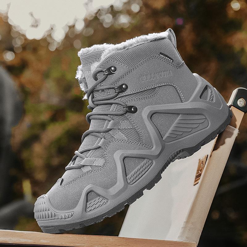 Autumn and winter high-top outdoor non-slip peak climbing boots large size thick-soled Martin boots piled and thickened thermal cotton shoes