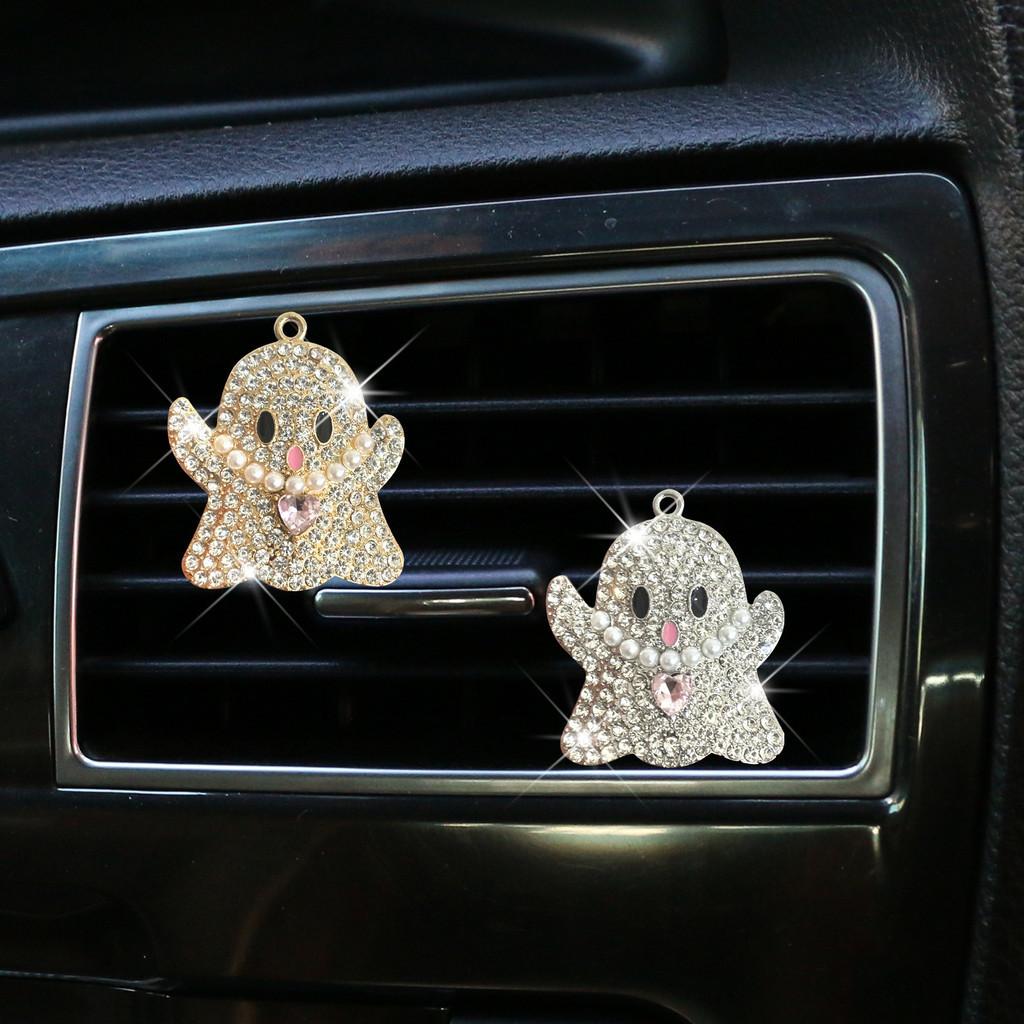Silver Metal Gold Ghost Car Air Freshener Clip Decorative Aromatherapy Holder