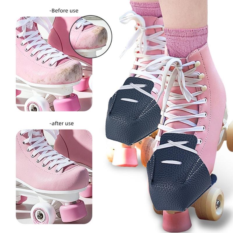 Quick Installation Roller Skate Shoe Protectors Reinforced Artificial Leather Toe Cover Guard for Extended Use