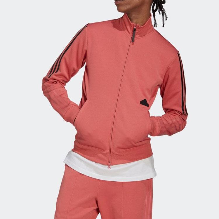 Adidas Side Stripe Logo Stand Collar Jacket Men Outerwear Pink HN1948