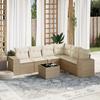 VidaXL Garden Lounge Set with Cushions 7 Pcs, Patio Sofas, Patio Furniture Set, Outdoor Furniture, Beige 3254955