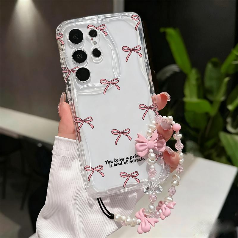 Korea Cute Star Bow Pattern Chain Case For Xiaomi Redmi 15 15C 14C 13C 12C 13 12 A5 Note 12 13 14 Pro Plus 5G 11S 10 11 Pro 4G