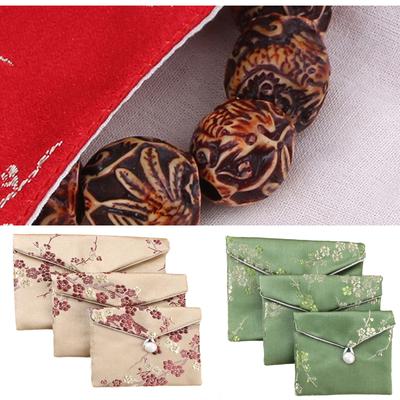 Brocade Fabric Jewelry Case Long Time Use with Antique Charm Organizers for Earrings