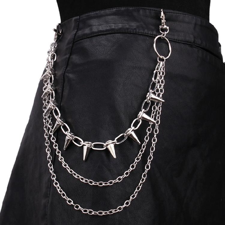 Long Metal Waist Chain Gothicism Waist Belt Punk Hook Trousers Pant Waist Link for Fashion Enthusiasts
