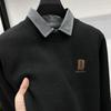 Autumn And Winter Trendy Brand Fake Two-Piece Shirt Collar Long-Sleeved Sweater Knitted Sweater Warm Casual Fashion Men