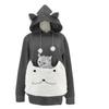 Damen Übergroßes Kapuzensweatshirt Mit Stickerei Große Vordertaschen Streetwear Lässiges Langarm-Oberteil