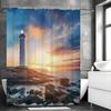 Ocean Lighthouse Shower Curtain, Bathroom Decorative Shower Curtain, Waterproof Shower Curtain with Hooks