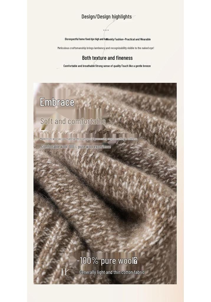 Women's 100% Pure Wool High Collar Raglan Sweater