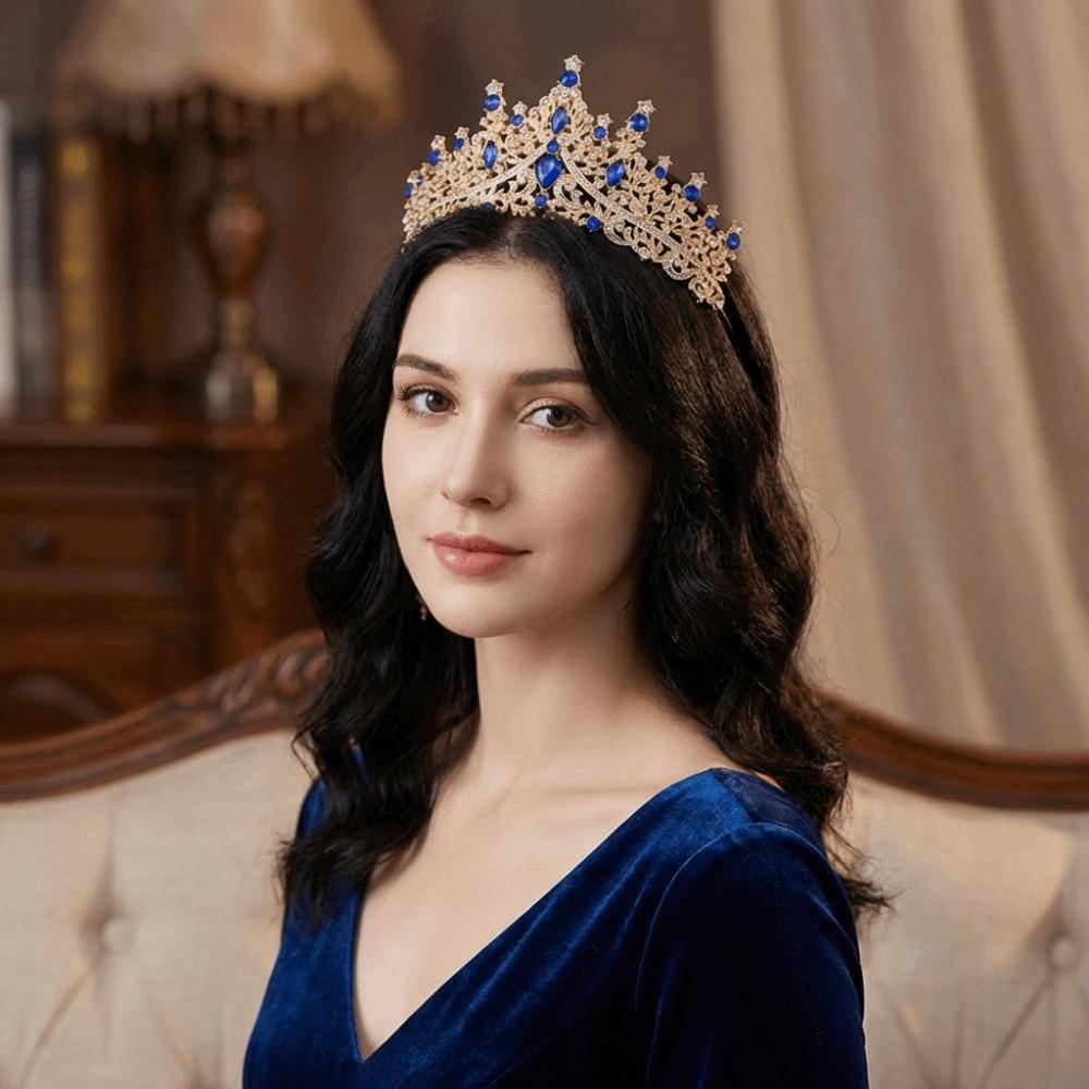 Funkelnde Barock-Königinnen-Diademe Elegantes Strass-Diadem Braut-Hochzeits-Kopfschmuck Braut