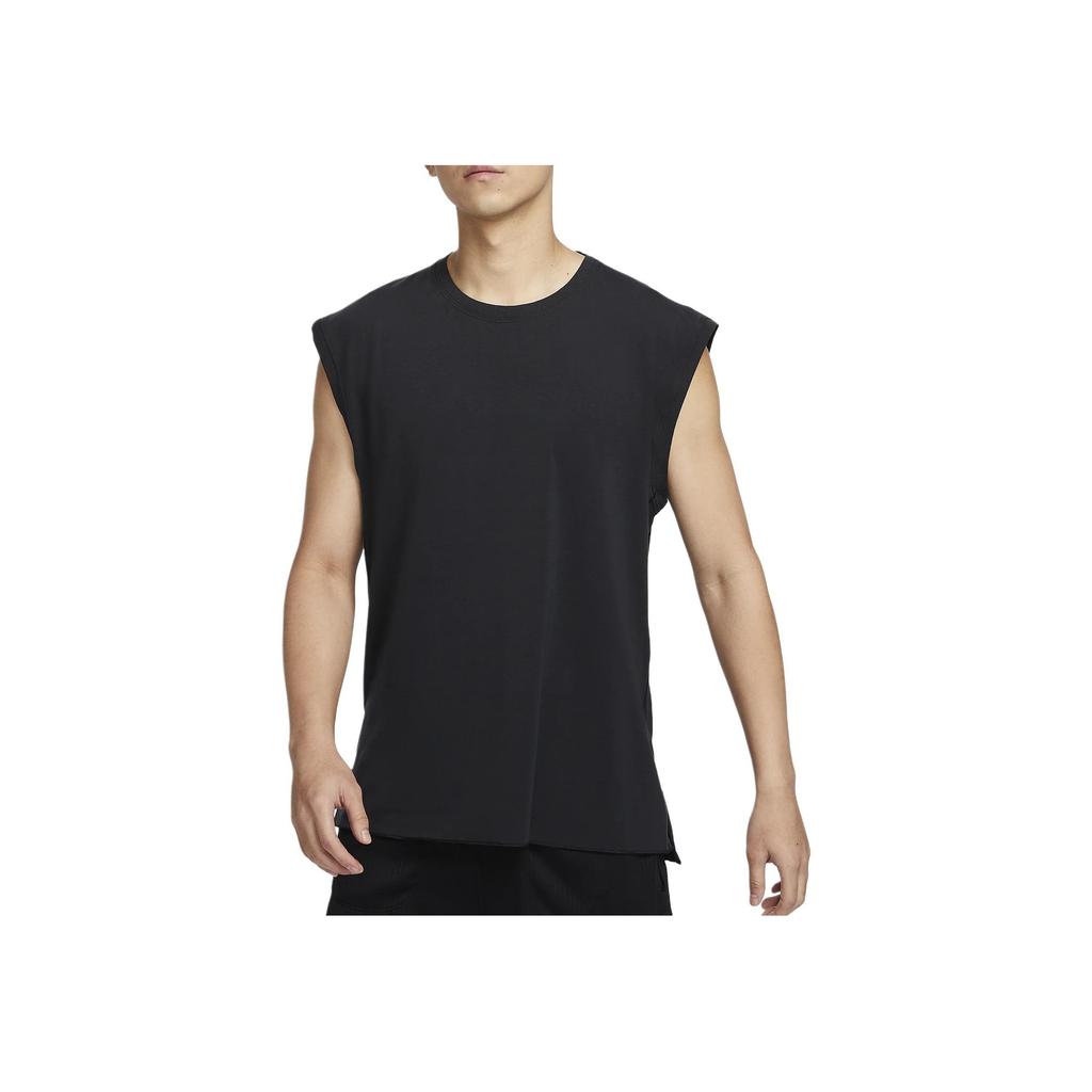 Nike Solid Round Neck Sleeveless Tank Top Men Tops Black DM7824-010