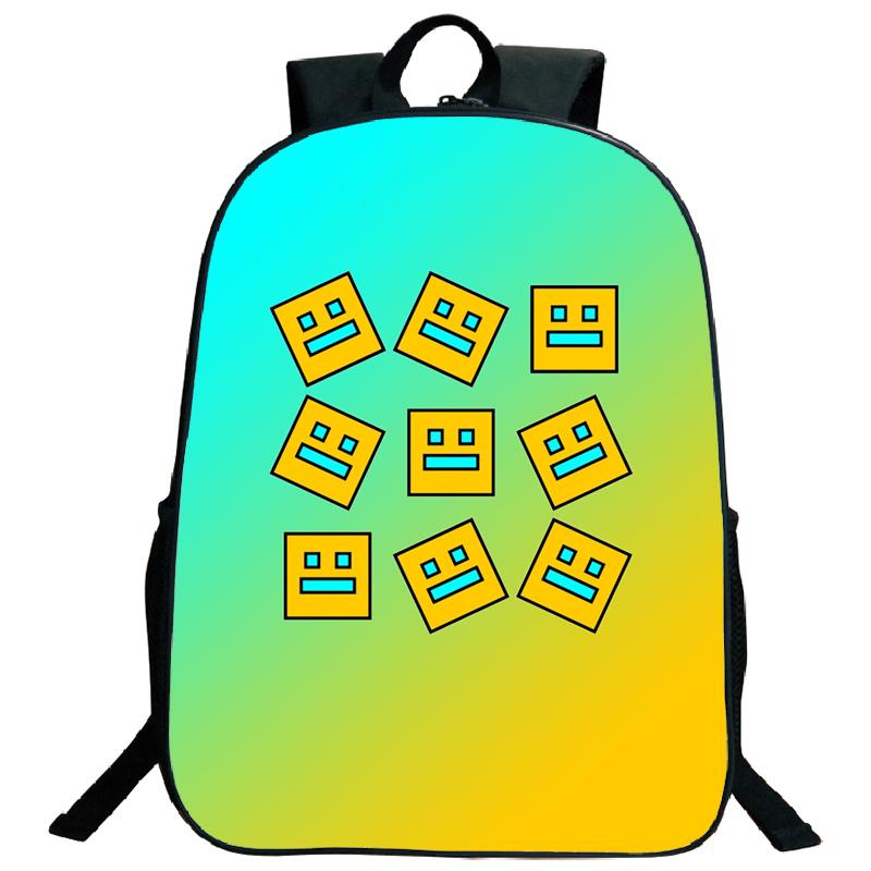 Wütende Geometry Dash Rucksäcke für Mittel- und Oberstufenschüler, Freizeitrucksäcke mit großem Fassungsvermögen, Weihnachtsgeschenke