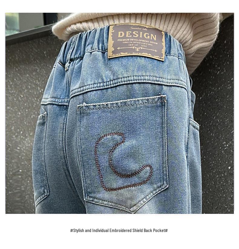 2025 Stylish Girls' Spring/Autumn Jeans - Trendy Straight-Leg Children's Trousers
