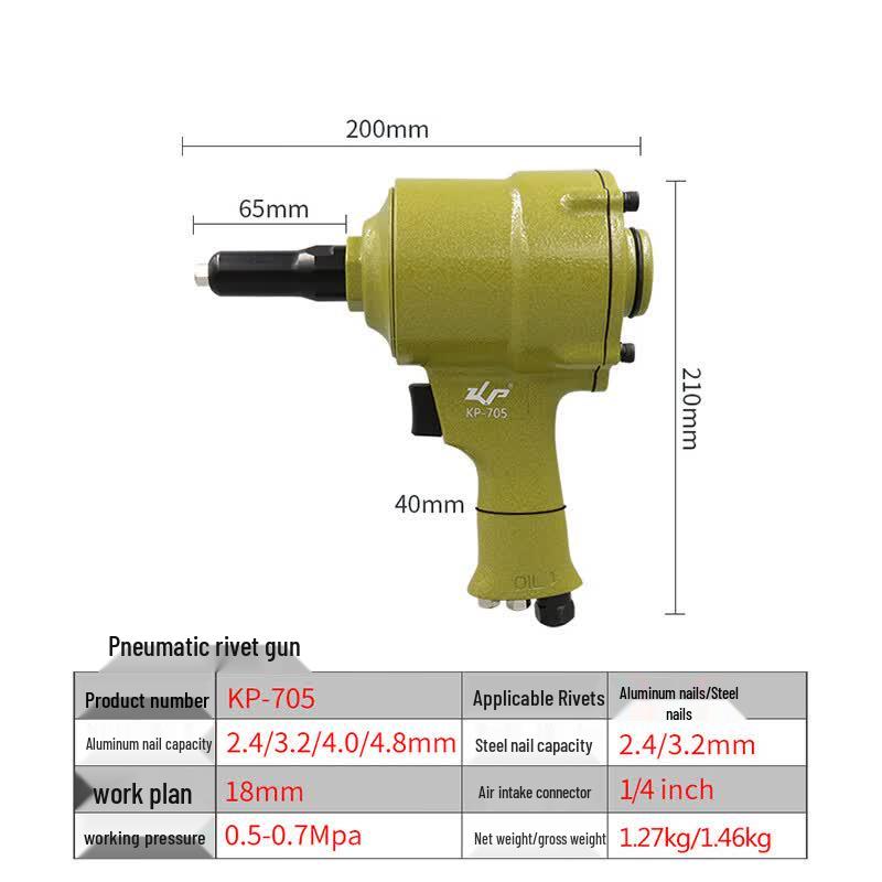 KOPO Pneumatic Rivet Gun CN Plug (adapter Included)