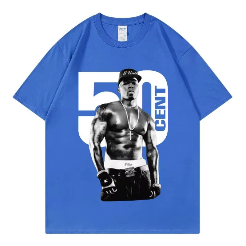 Rapper 50 Cent Graphic T Shirts Male Fashion Hip Hop Vintage Short Sleeve Tshirt Women Summer 100 Cotton Oversized Tshirts