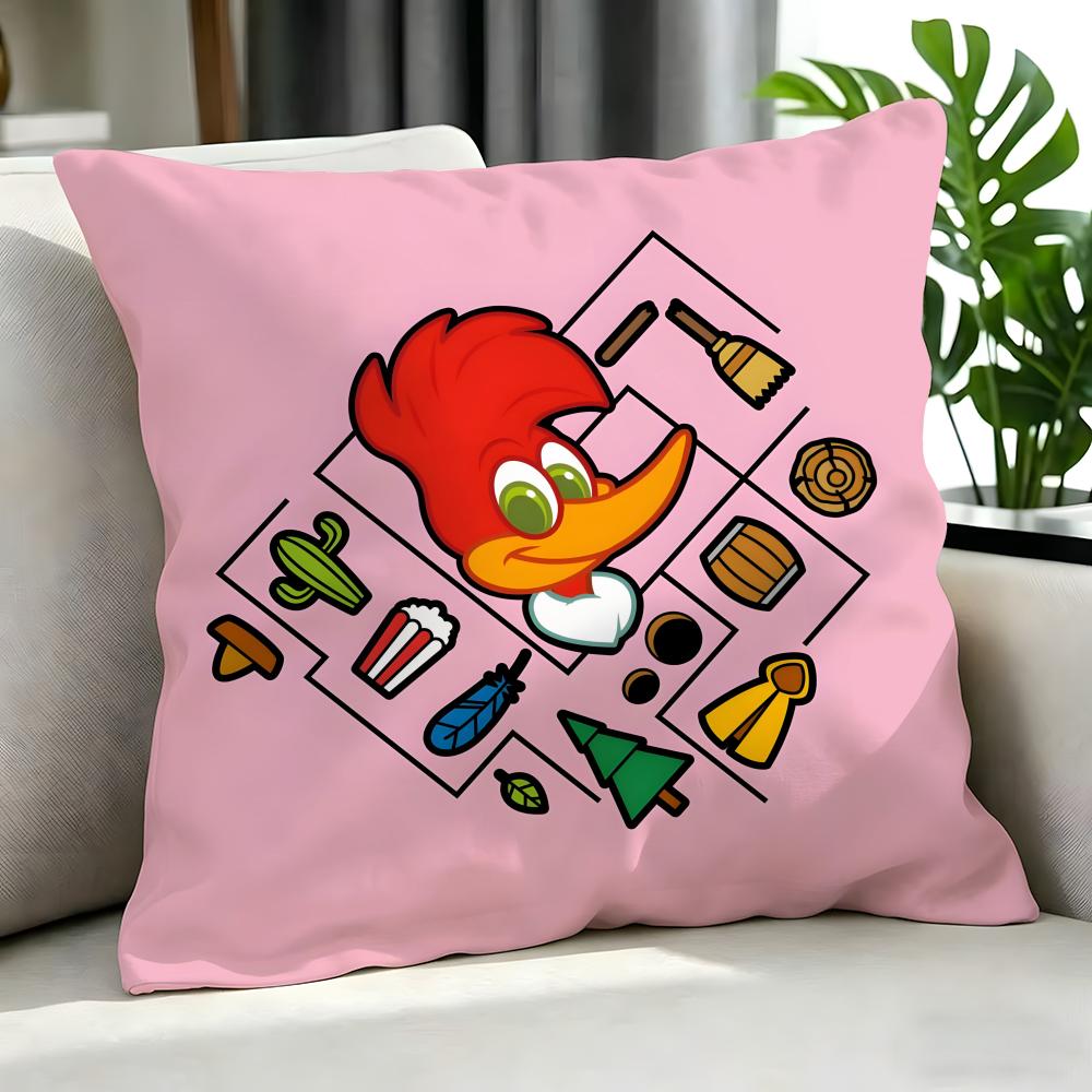 Cartoon Woody Woodpecker Cushion Cover Cushion Cover Set 4Pcs 50x50 45x45 40x40 Pillowcase Decorative Sofa Home Decor