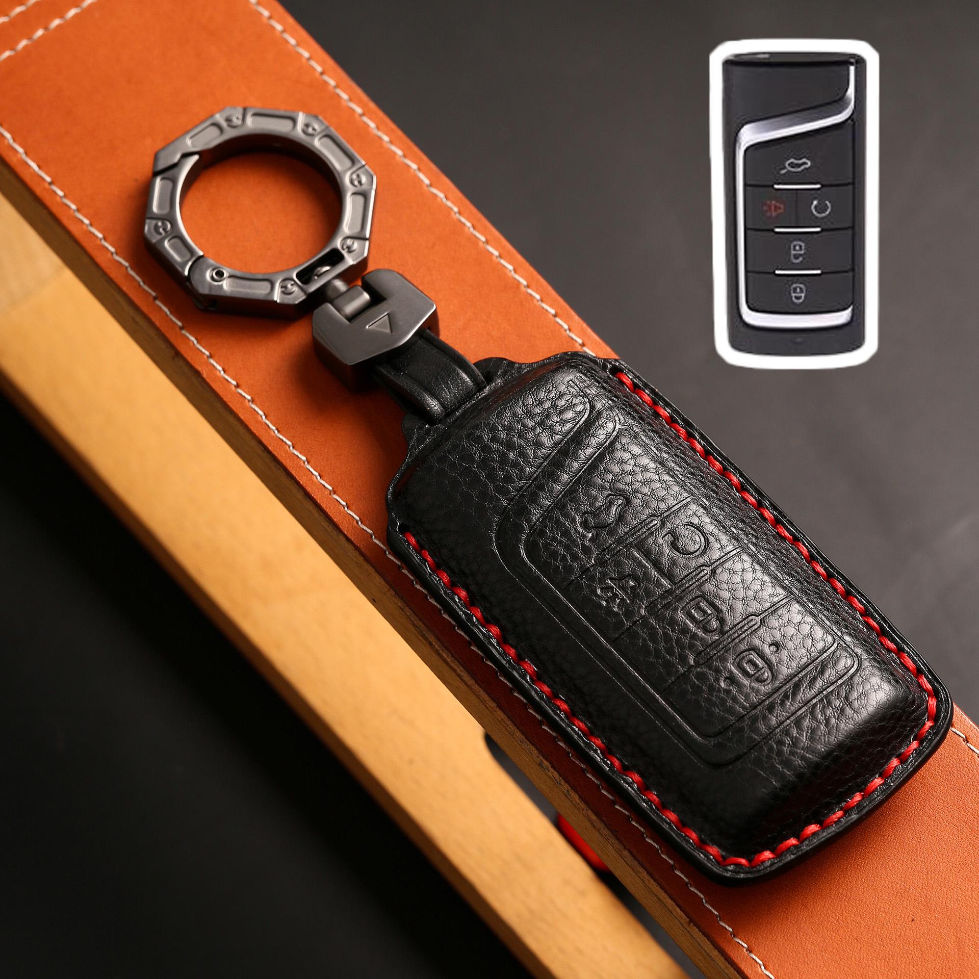 

Чехол для ключа из натуральной кожи для GAC Trumpchi: 2023 M8, GS8, Новый GS4, GS5 - Защитный чехол для автомобиля ручной работы