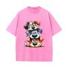 SX-25 MINISO 2026 Summer Vintage Wash  Printed Pure Cotton Shoulder Style Men's and Women's Round Neck Short Sleeved Couple T-shirt
