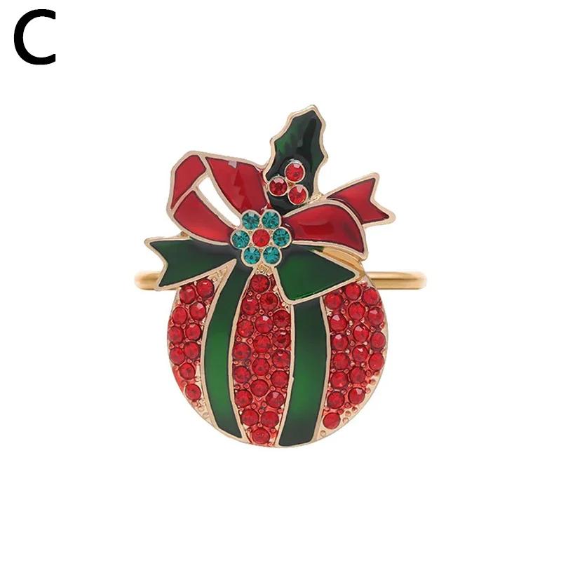 Weihnachts-Serviettenring Metall Weihnachtsglocke Elch Serviettenhalter Blumenkranzringe Hochzeitsbankett Hotel Tischdekoration und Accessoire