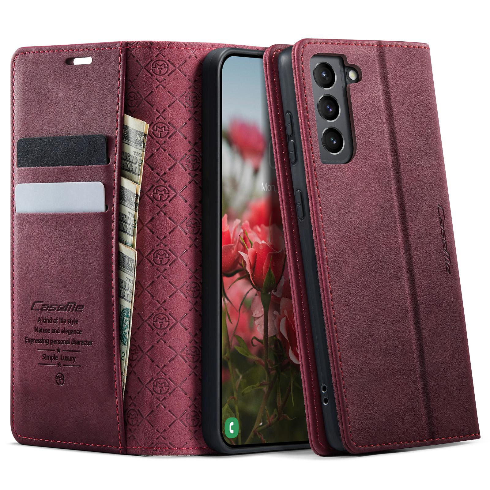

Для Samsung Galaxy S21 5G Чохол CASEME Серія 033 Гаманець з блокуванням RFID Підставка Шкіряна накладка на телефон з текстурою телячої шкіри C