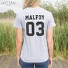 * MALFOY 03 T-shirt Top Potter Fangirl Varsity *