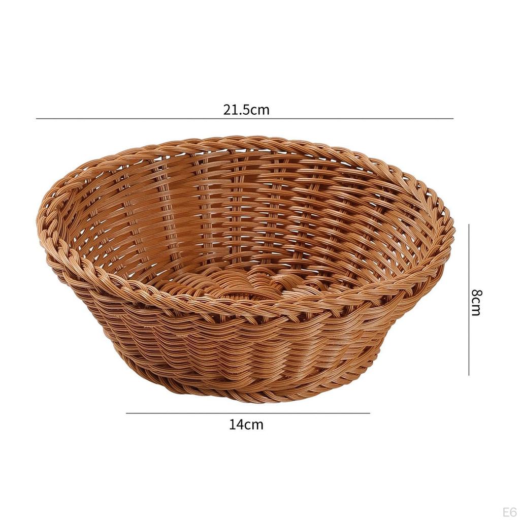 Basket Bread Multipurpose Decoration Novelty Imitation Rattan Handwoven for Holiday