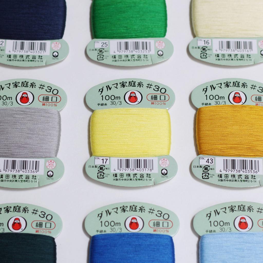 Yokota Daruma Household Hand Sewing 30 Fine Thread, Count, Color, Beige, 100m, 01-0130