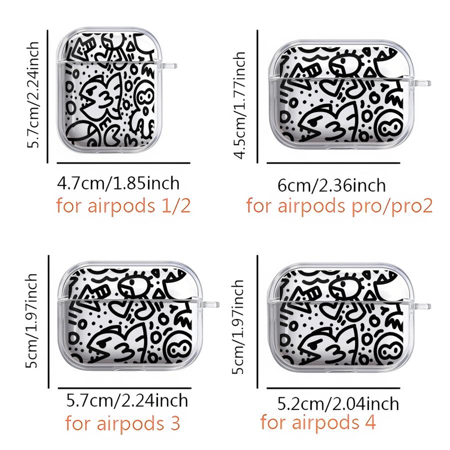 Cartoon Character Graffiti Case For Airpods 3 Pro2 Pro Pro3 4 1 2 Clear Earphone Cases Cover