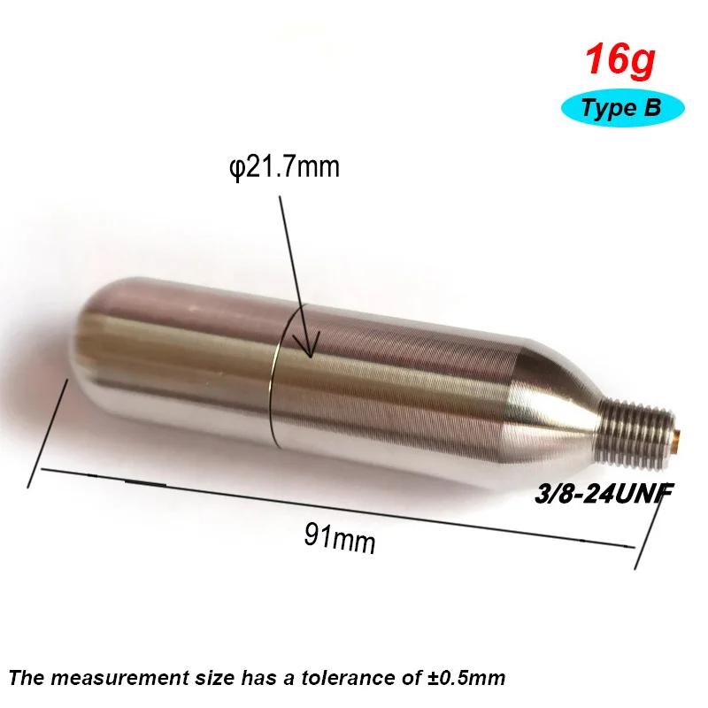 Refillable Co2 Cartridge 3/8-24UNF Threaded for Home Homebrew Soda Beer Brewing Juice Ball Rechargeable Reusable Life Vest Tire