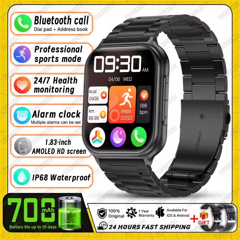 New Men 700 mAh Battery Outdoor Fitness Sports Smart Watch IP68 Waterproof Heart Rate GPS Track Bluetooth Call Smartwatches