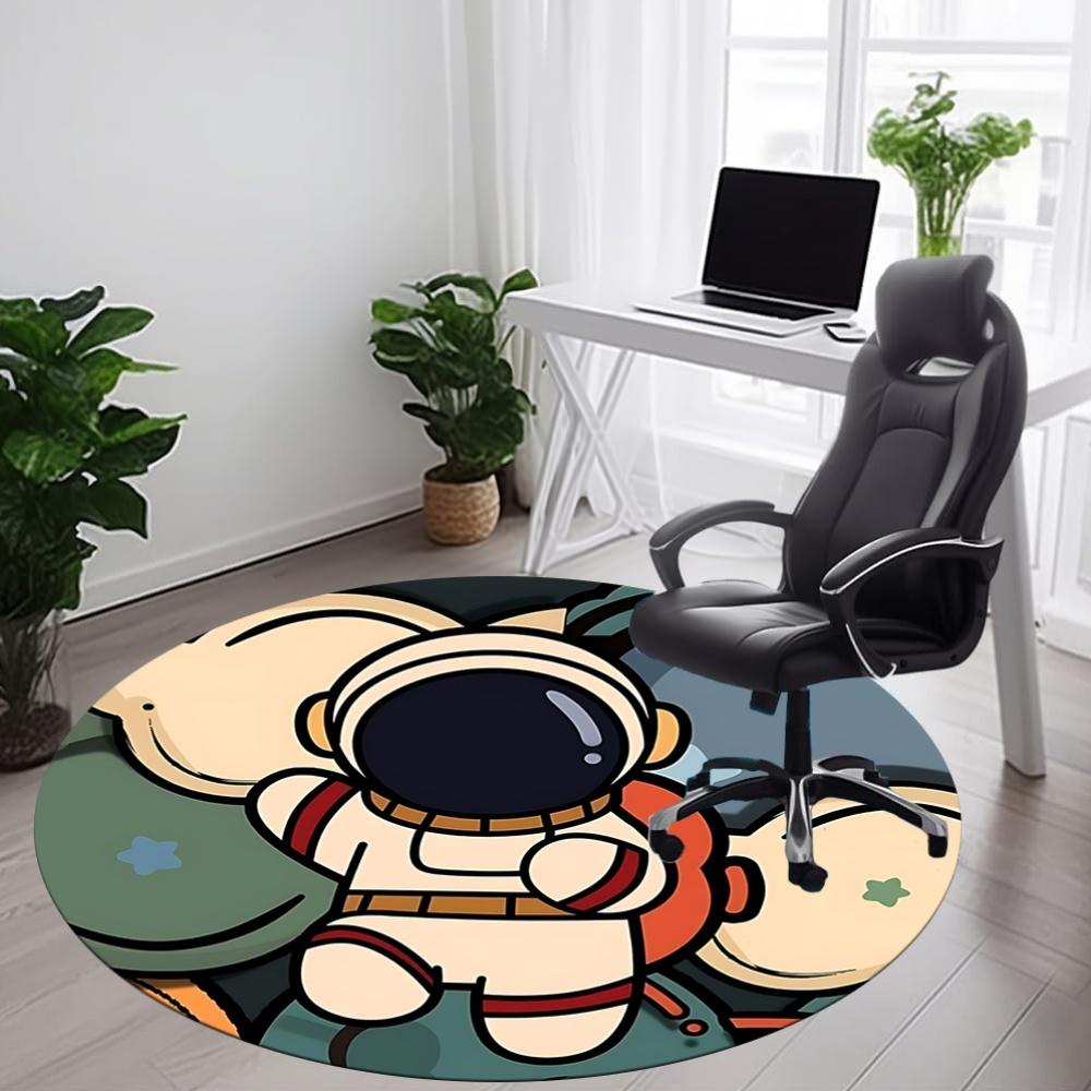 1pc Astronaut Space Office Round Area Rug, Under Office Chairs Bedroom Living Room Home Decor, Room Deco