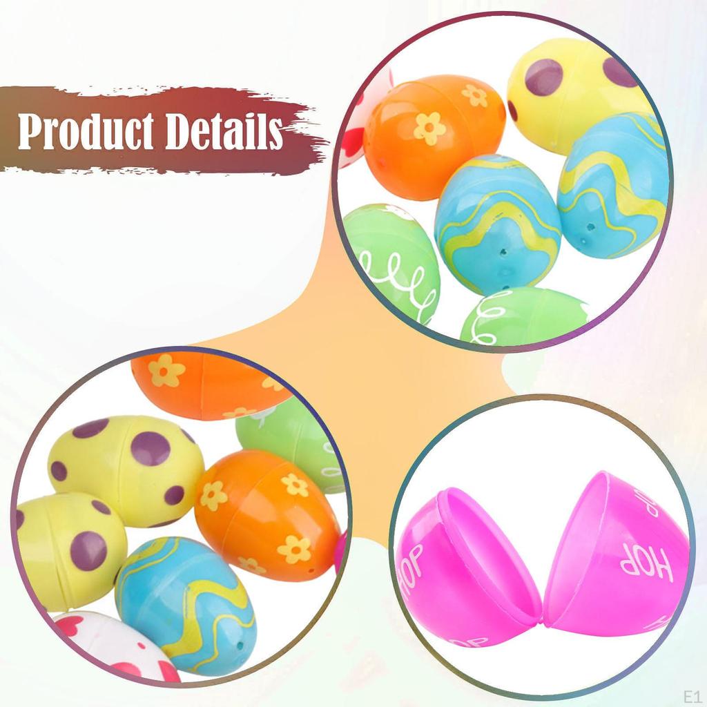 12 Pieces Fillable Easter Eggs Basket Fillers Ornament Portable Empty 6cm Themed Party Favors