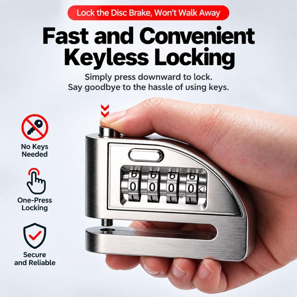 One-Press Open Combination Lock Anti-Cut Structure Bike Lock New Anti-Theft Lock for Motorcycle