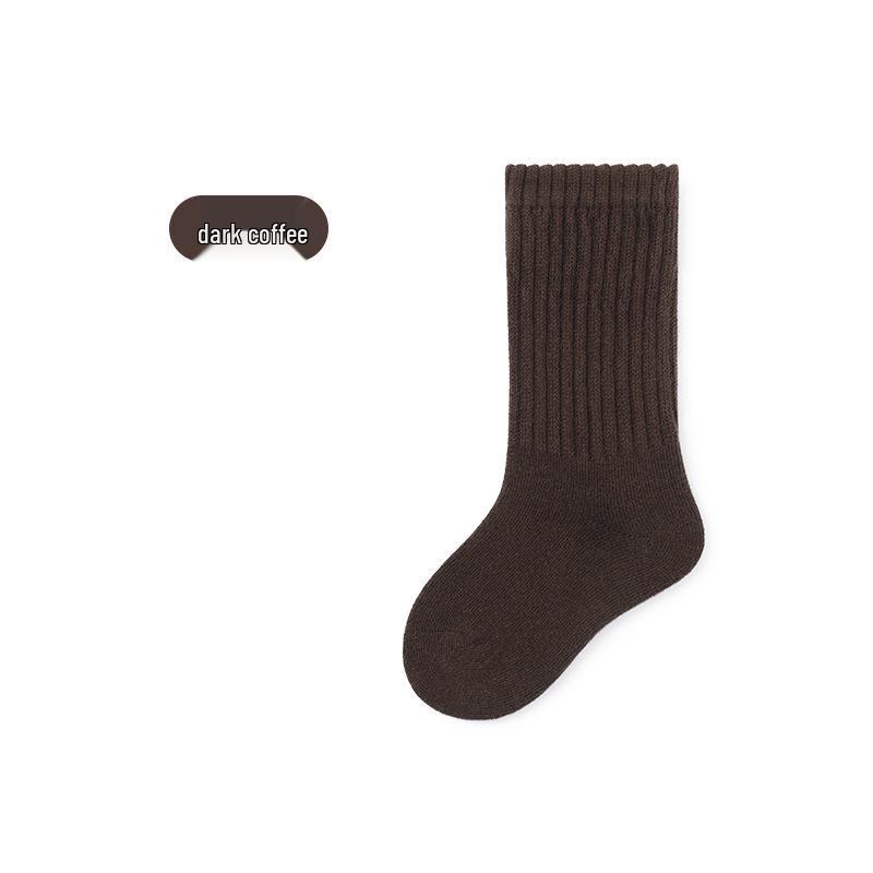 Children's Mid-Calf Cotton Socks for Boys and Girls - Spring/Autumn Style, Loose-Top Princess Design, Infant & Student Sports Socks.