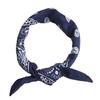 Trifong Bandana Navy 100% Cotton Adult Paisley Handkerchief Dark Blue Unisex Large 55cm x 55cm