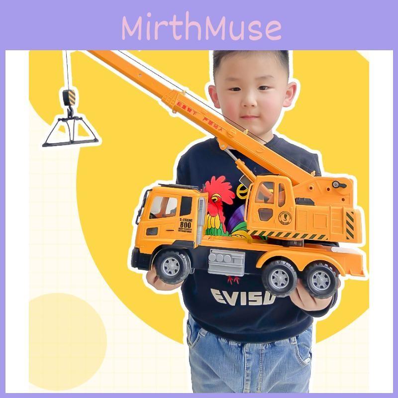 Kids Engineering Car With Large Crane And Inertia Function For Learning Play