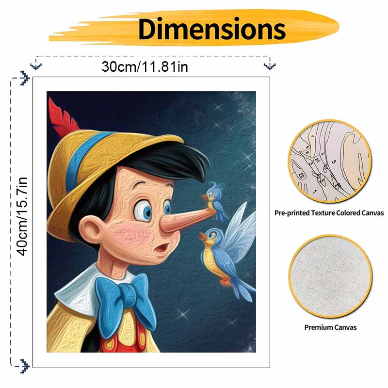 Disney Pinocchio digital oil painting art kit DIY handmade home decoration gift
