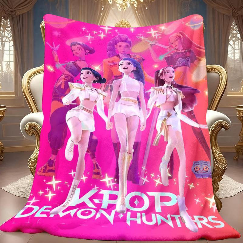 Flannel Blanket 2025 New KPOP Domen Hunters Rumi Mira Zoey Saja Boys Print Soft Blanket for Fans Kids Adults for Christmas Gift
